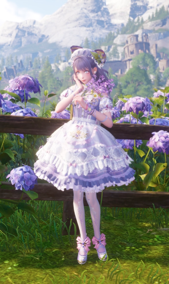Prancing through lilacs image