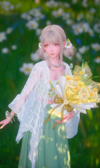 romantic picnic in a sea of flowers image