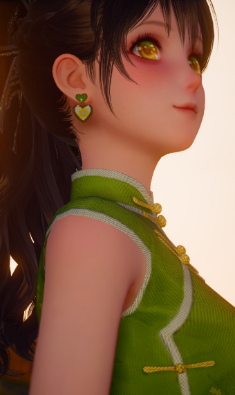 green qipao at sunset :) image