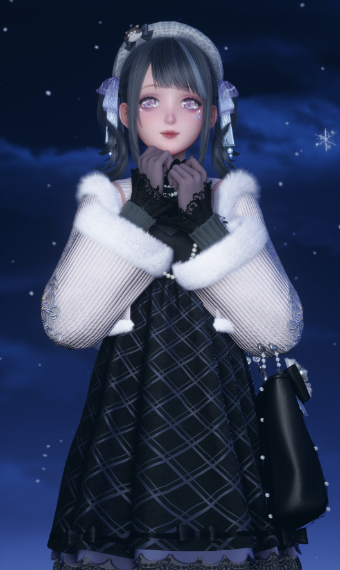 Snowy Black Cat image