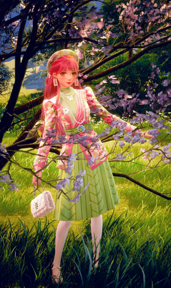 green & pink image