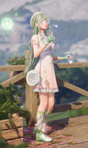Flowery Mint Peach image