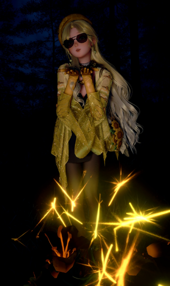 golden night image