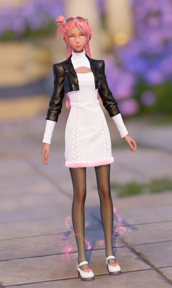 Dashing white, black and pink image
