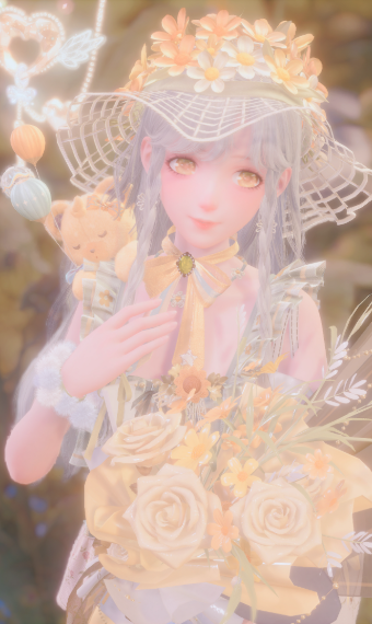 Sunbathing in flowers image