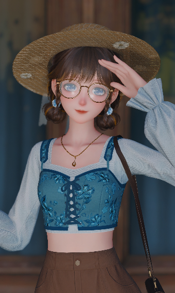 Blue and plaid shopping spree image