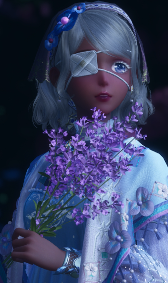 Picking flowers with the moon image