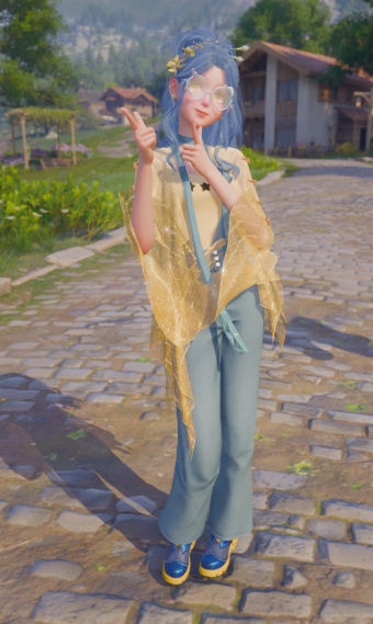 Blue and Yellow Farmgirl image