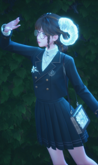 student with horns image