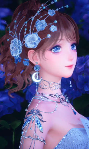 Path of the blue hydrangeas image