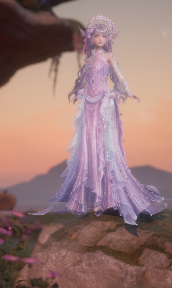 Pink waterfall image