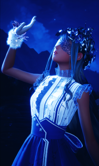 Blue Feathers Bathed in Moonlight image