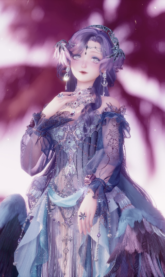 purplish blue feathers image