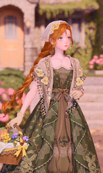 1800's young lady enjoying a sunny afternoon image