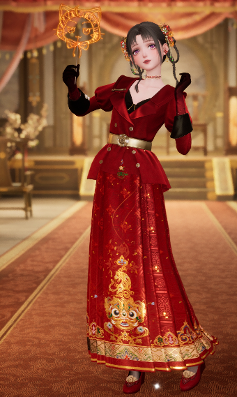 New Year in festive Red image