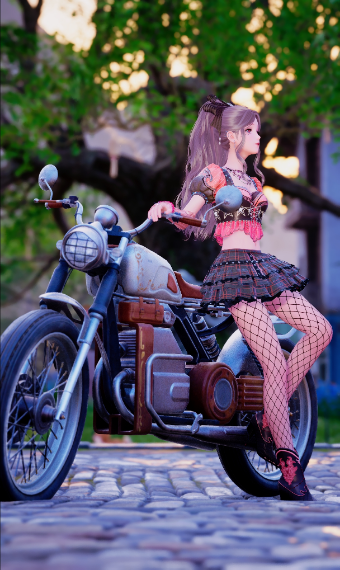 pink punk biker image