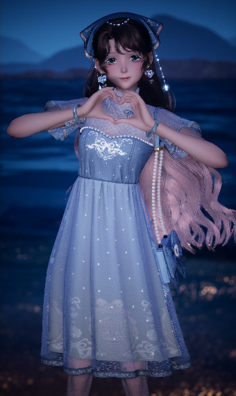 night at the beach image