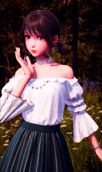sage-green flower-loving girl image