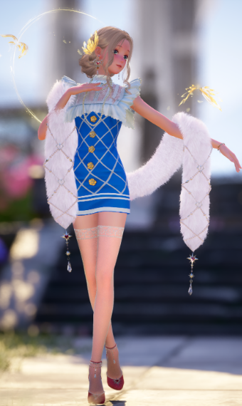 What is blue, white, and red all over? Nikki! image