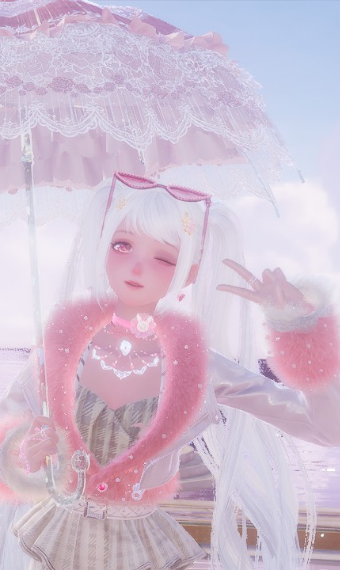 Pink preppy girl image