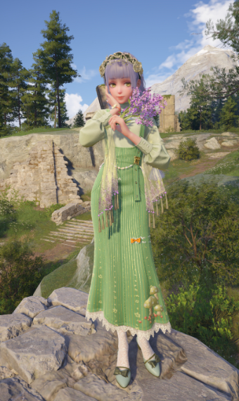 Fancy green and lavender image
