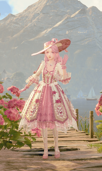 Pink flower show dress image