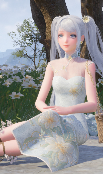 White flower show dress image