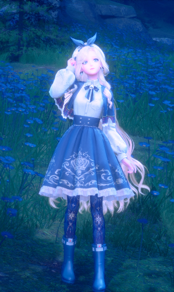 Blue flower show dress image
