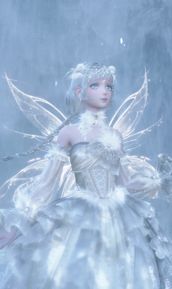 Fairy under waterfall image