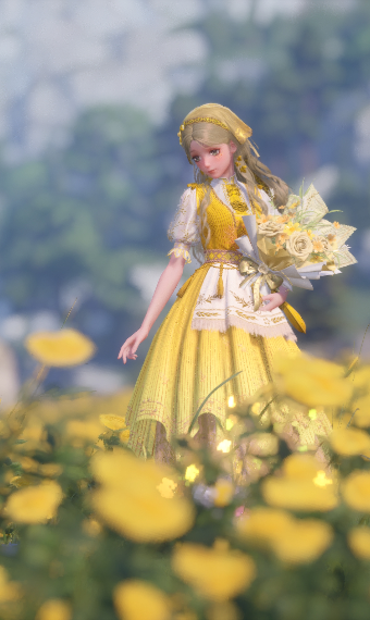 Yellow flower show dress image