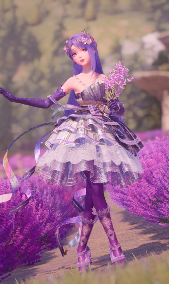 Purple Flower Show Dress image