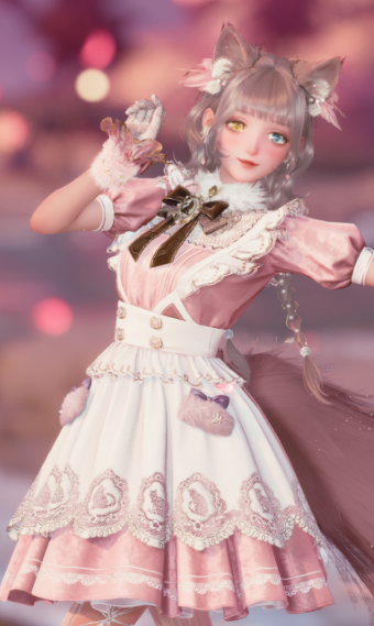 Cotton candy kitty maid image