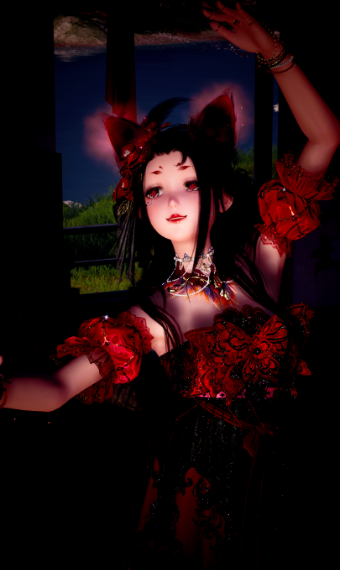 Red and dark kitsune image