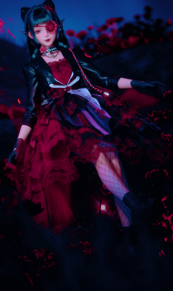 rose in a fire image