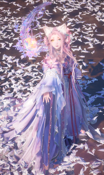 Jacaranda blossom cat image