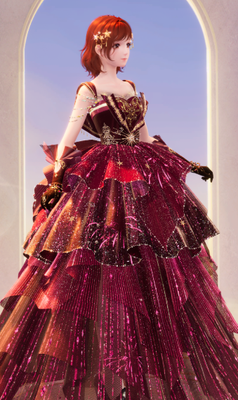 ballroom cape dress dye image