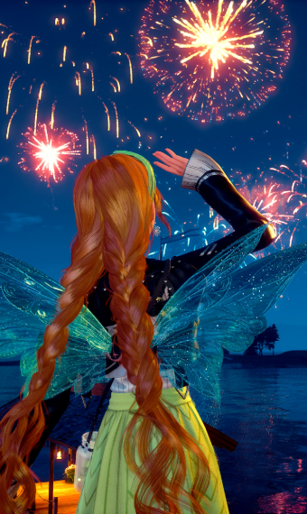 string lights and fireworks image