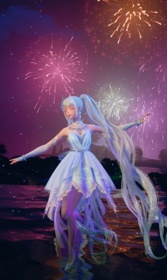 Winter fireworks image