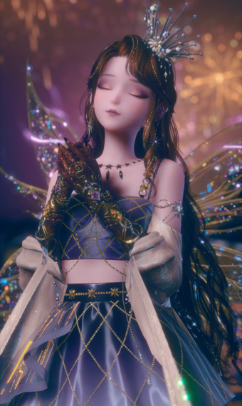 Purple Gold Sparkle Fairy image