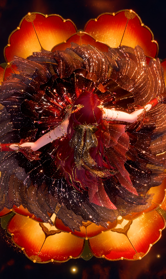 She blooms, like a flower in the dawn image