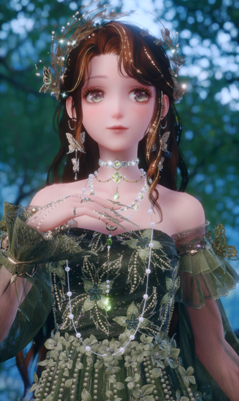 Dark Green Flower Dress image
