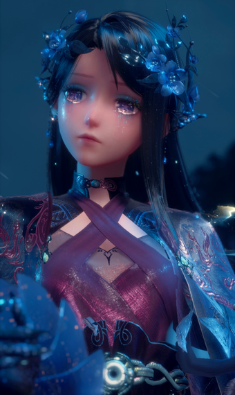 Dark Purple Blue Dress image
