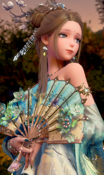 Green Blue Fan Dress image