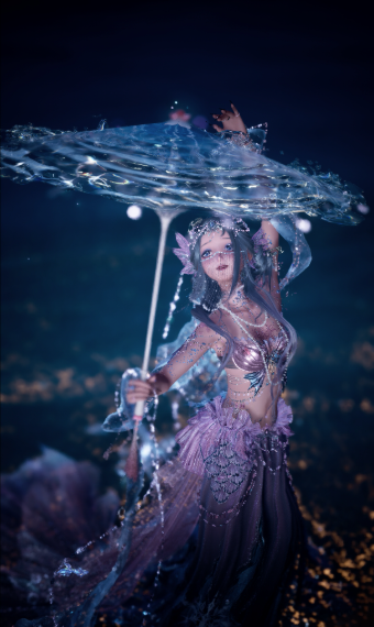 Pink&Blue Mermaid with Water Umbrella :D image