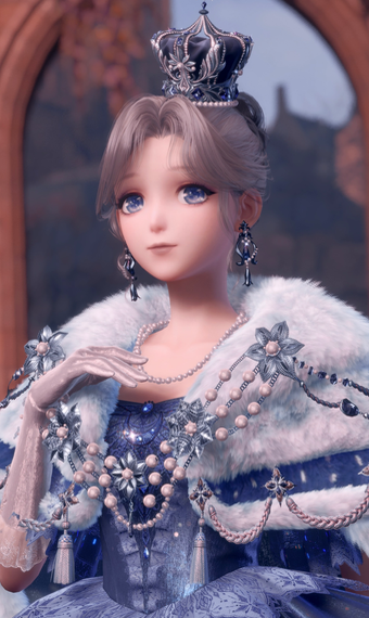 Blue Crown Cape Puffy Dress image