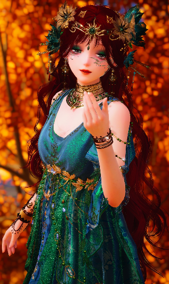 Emerald-Draped Enchantress image