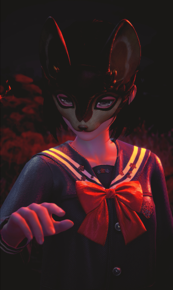 Shimizu Hinako with Fox mask [Silent Hill f] image