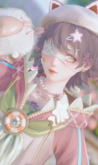 Cute pink and green dog outfit image