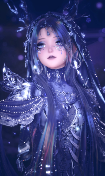 Purple Veil Horns Long Dress image