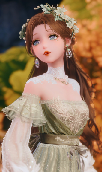 Long Green Flower Dress image